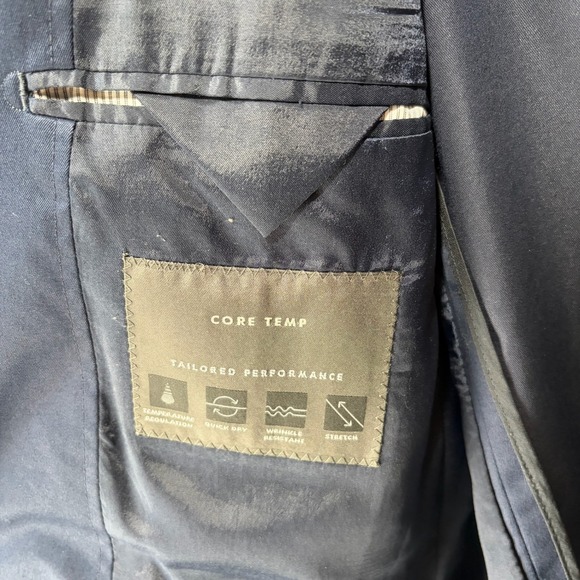 Banana Republic Core Temp Tailored Performance Blazer Sport Coat Men 44R Navy - Picture 3 of 15